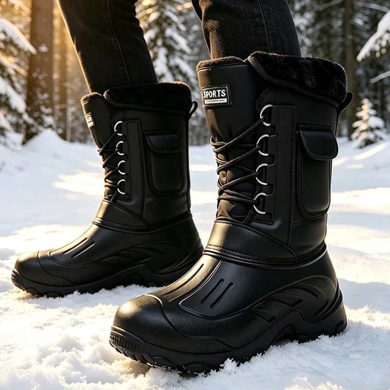 Fishing Hook Size - Men Winter Snow Boots Outdoor Fishing