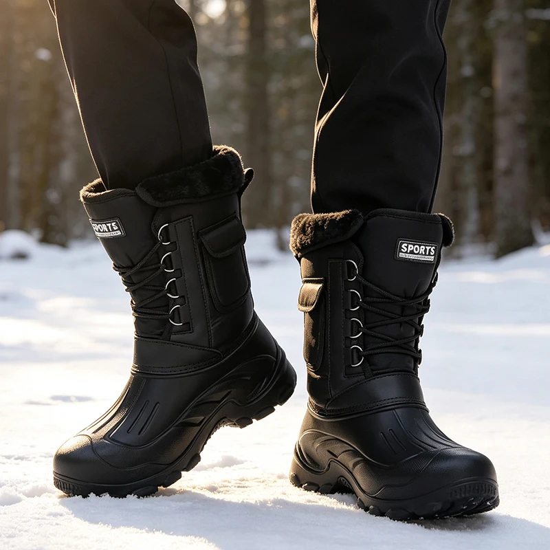 Men Winter Snow Boots Outdoor  - Fishing Hook Size review and price