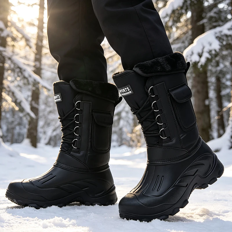 Men Winter Snow Boots Outdoor  - Fishing Hook Size review and price