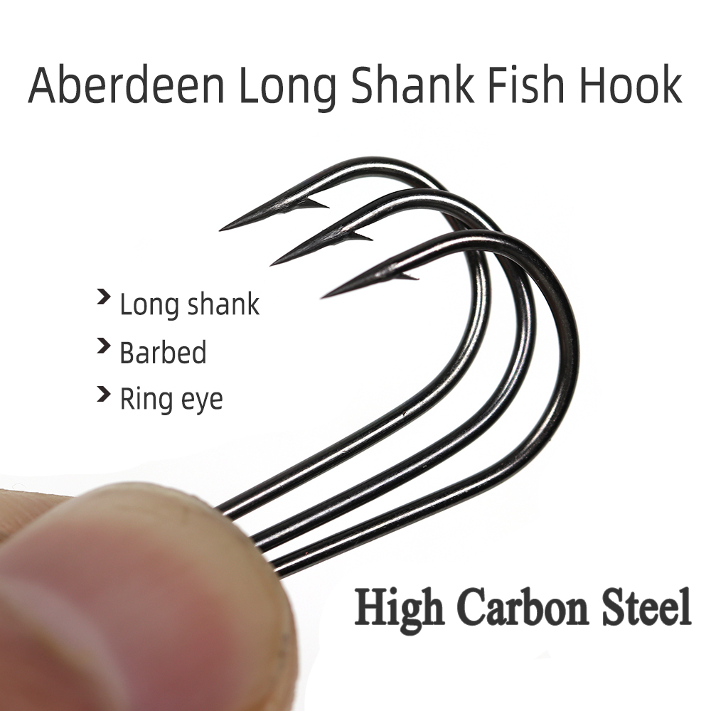 ICERIO 100PCS 16# - 3/0 Long S - Fishing Hook Barbless review and price