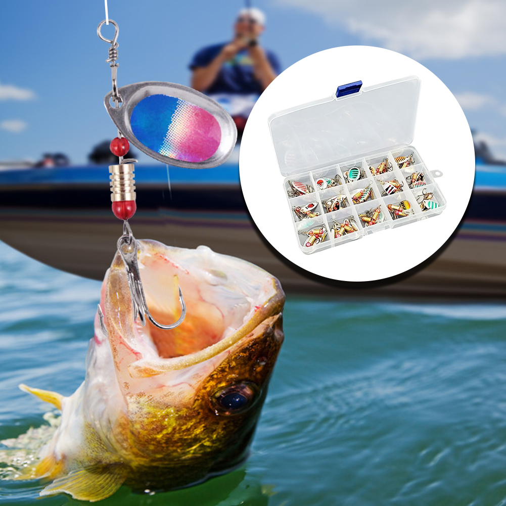 30pcs Metal Spoon Spinner Fish - Fishing Hook Treble review and price